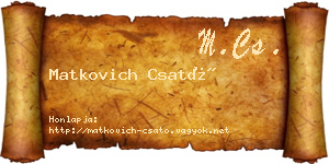 Matkovich Csató névjegykártya